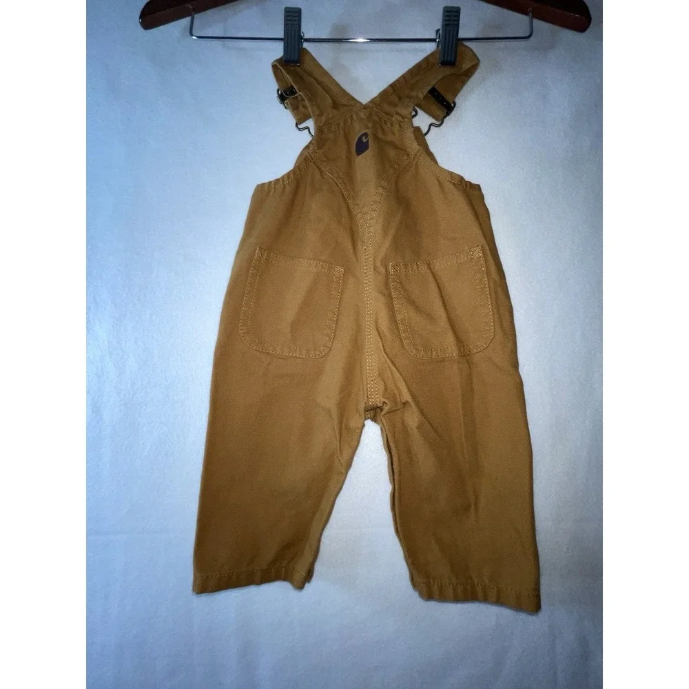 Carhartt Infant Boys' Washed Canvas Bib Overalls Size 6 Months‎ Color: Brown